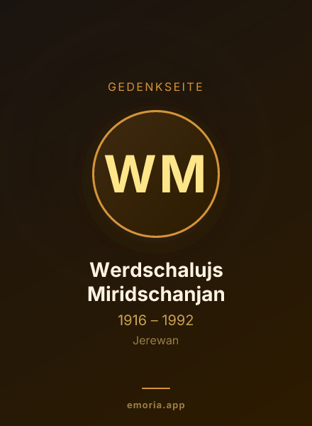 Gedenkportrait von Werdschalujs Miridschanjan
