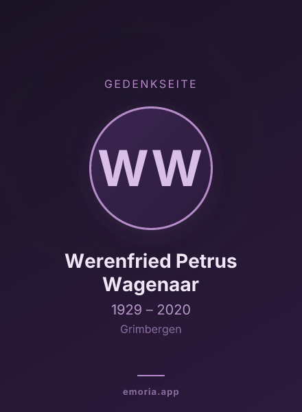 Gedenkportrait von Werenfried Petrus Wagenaar
