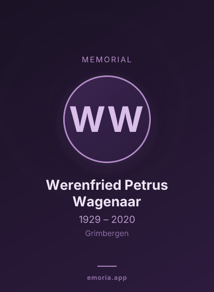Memorial portrait of Werenfried Petrus Wagenaar