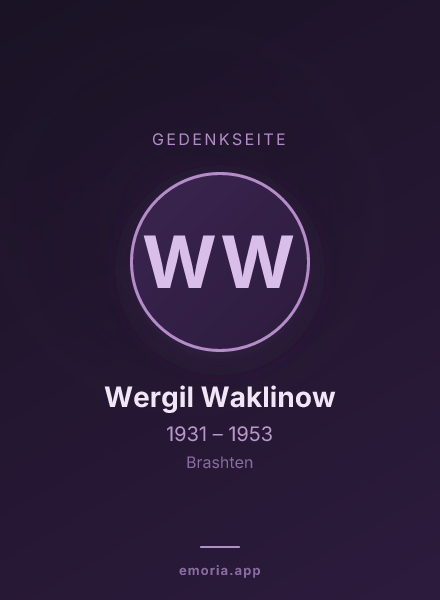 Gedenkportrait von Wergil Waklinow