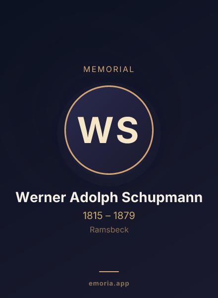 Memorial portrait of Werner Adolph Schupmann