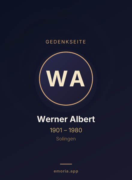 Gedenkportrait von Werner Albert