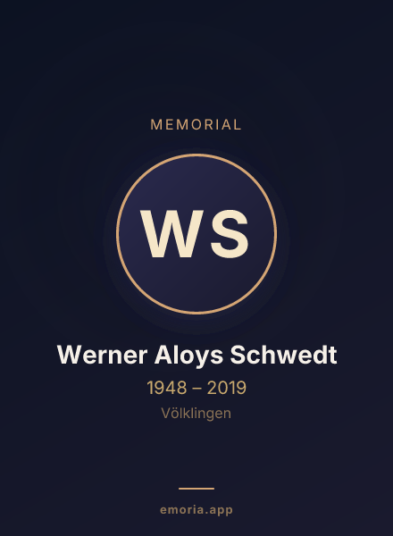 Memorial portrait of Werner Aloys Schwedt
