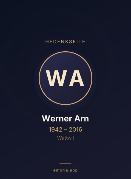 Gedenkportrait von Werner Arn