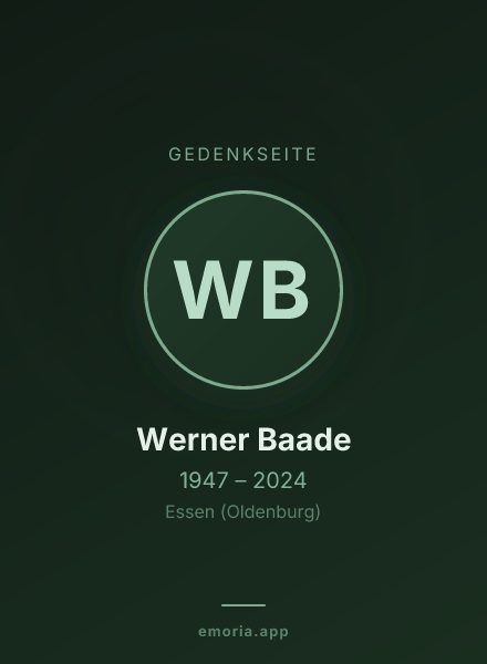 Gedenkportrait von Werner Baade