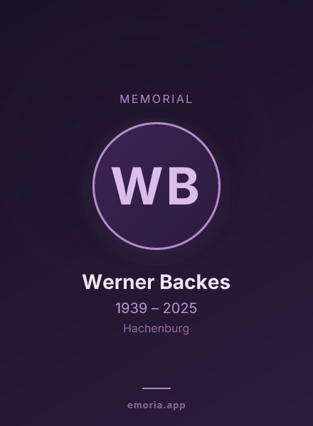 Memorial portrait of Werner Backes