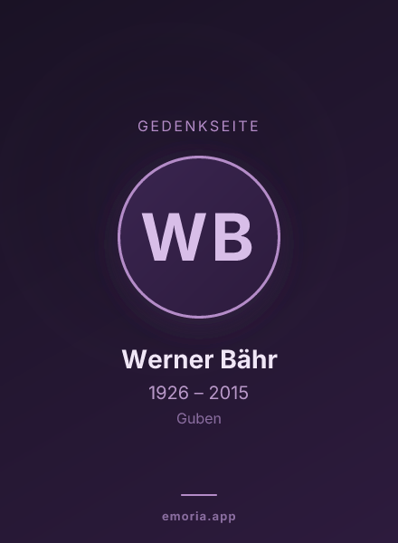 Gedenkportrait von Werner Bähr