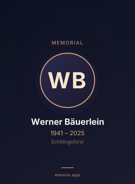 Memorial portrait of Werner Bäuerlein