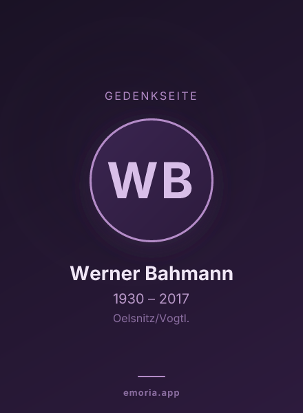 Gedenkportrait von Werner Bahmann