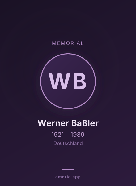 Memorial portrait of Werner Baßler
