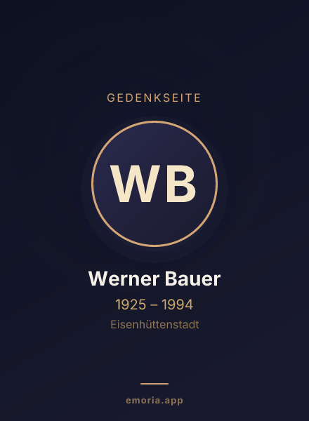 Gedenkportrait von Werner Bauer