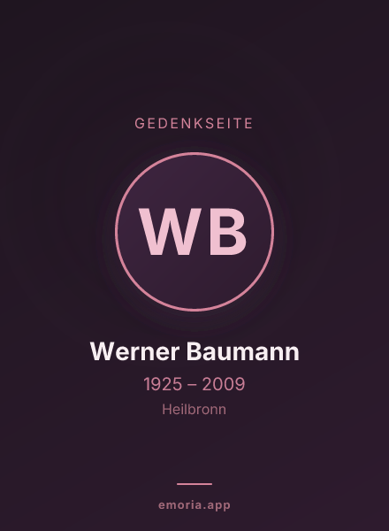 Gedenkportrait von Werner Baumann