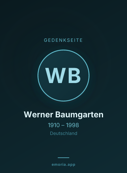 Gedenkportrait von Werner Baumgarten