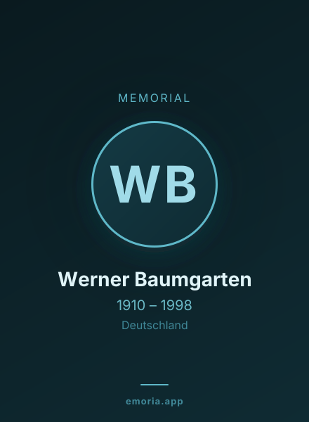 Memorial portrait of Werner Baumgarten