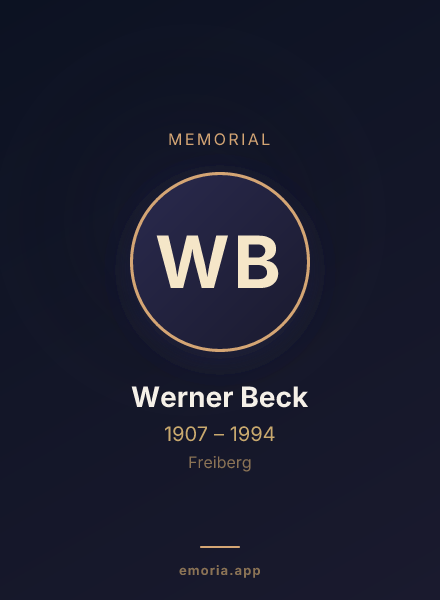 Memorial portrait of Werner Beck