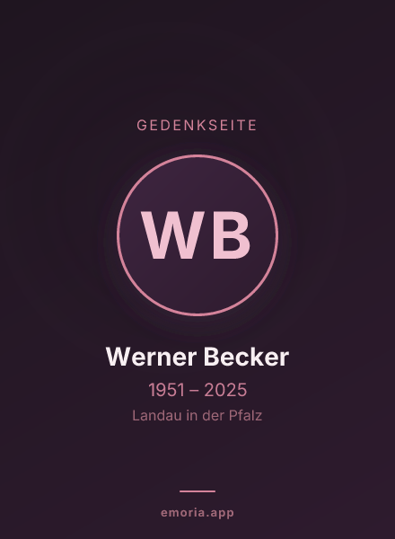 Gedenkportrait von Werner Becker