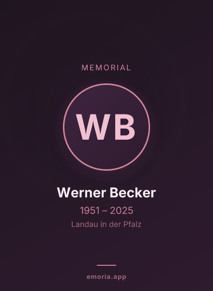 Memorial portrait of Werner Becker