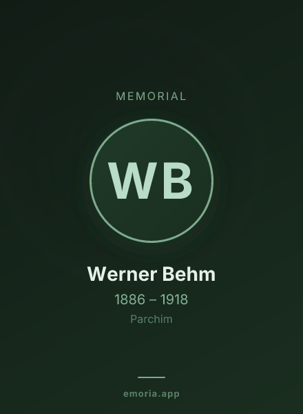 Memorial portrait of Werner Behm