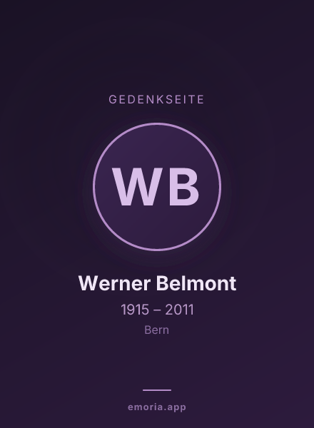 Gedenkportrait von Werner Belmont