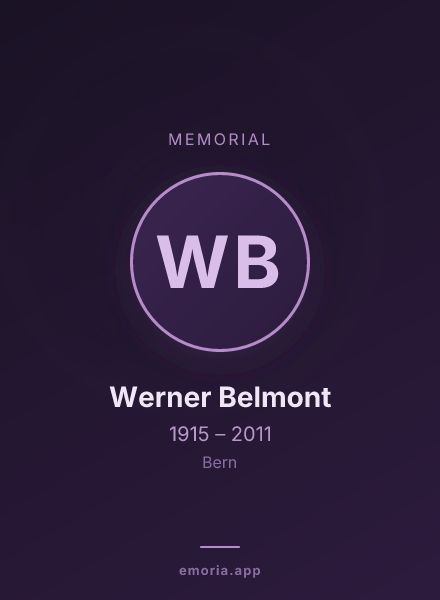 Memorial portrait of Werner Belmont