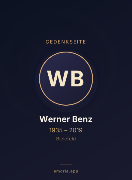 Gedenkportrait von Werner Benz