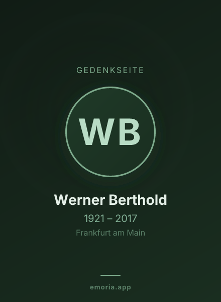 Gedenkportrait von Werner Berthold