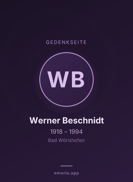 Gedenkportrait von Werner Beschnidt