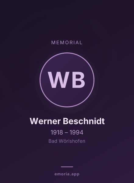 Memorial portrait of Werner Beschnidt