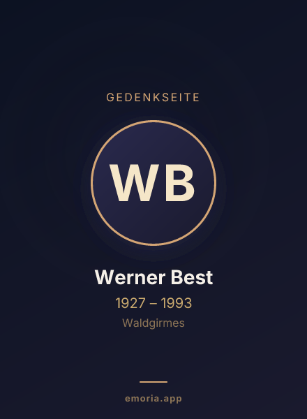 Gedenkportrait von Werner Best