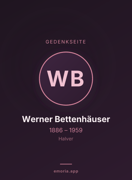 Gedenkportrait von Werner Bettenhäuser
