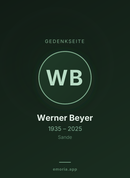 Gedenkportrait von Werner Beyer