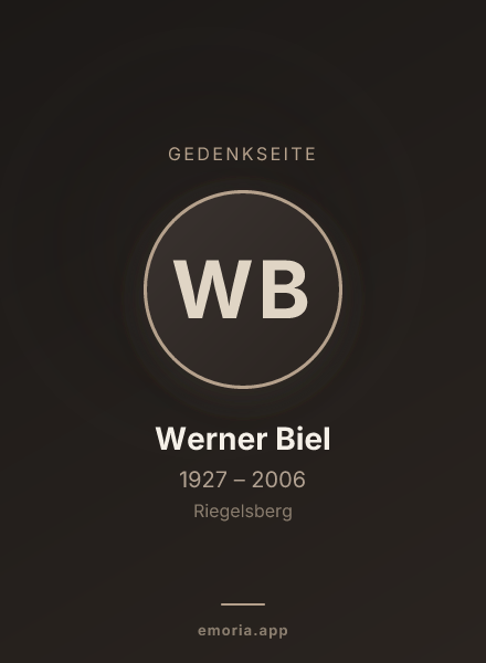 Gedenkportrait von Werner Biel