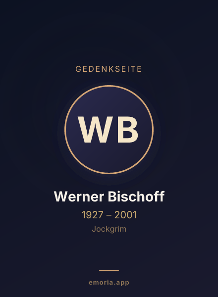 Gedenkportrait von Werner Bischoff