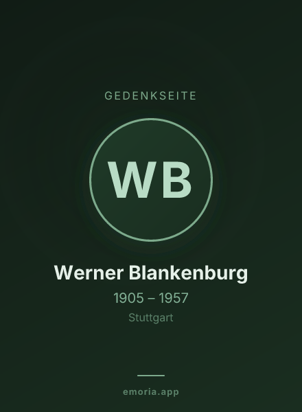 Gedenkportrait von Werner Blankenburg