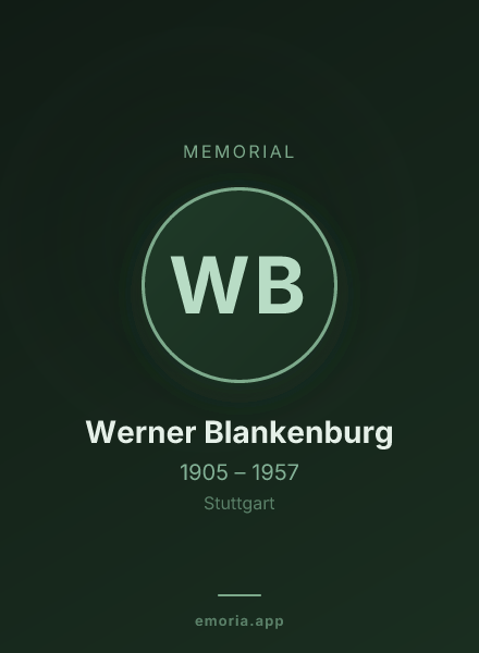 Memorial portrait of Werner Blankenburg