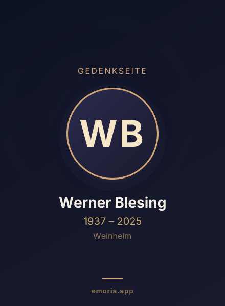 Gedenkportrait von Werner Blesing