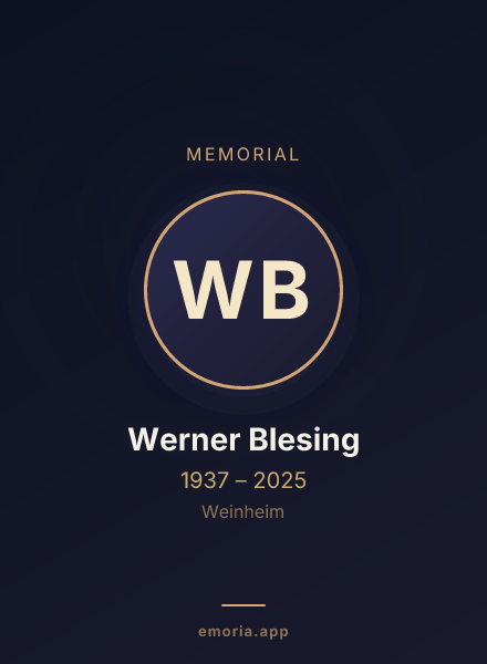Memorial portrait of Werner Blesing