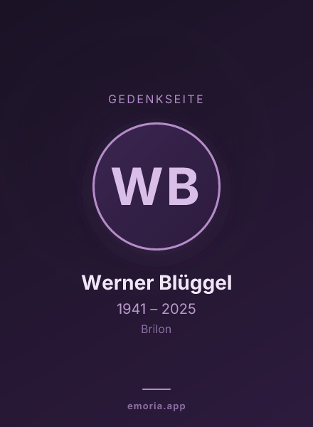 Gedenkportrait von Werner Blüggel