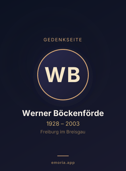 Gedenkportrait von Werner Böckenförde