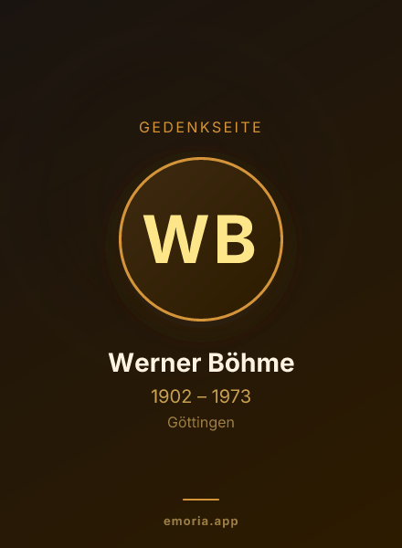 Gedenkportrait von Werner Böhme