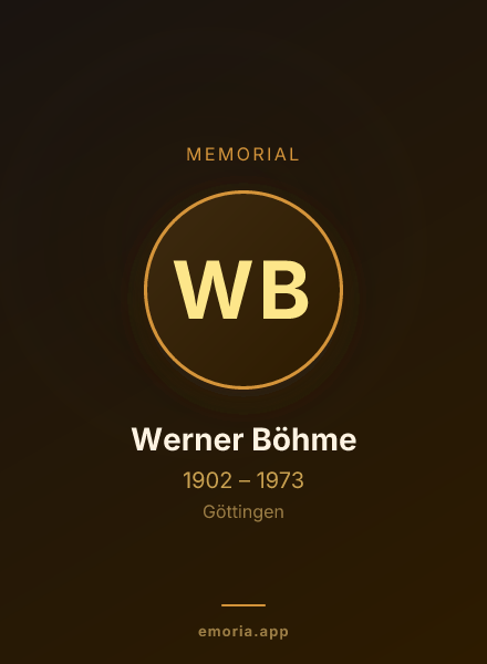 Memorial portrait of Werner Böhme