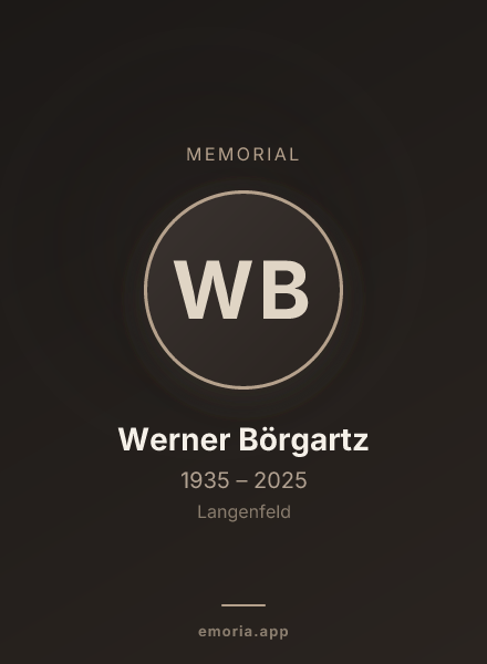Memorial portrait of Werner Börgartz