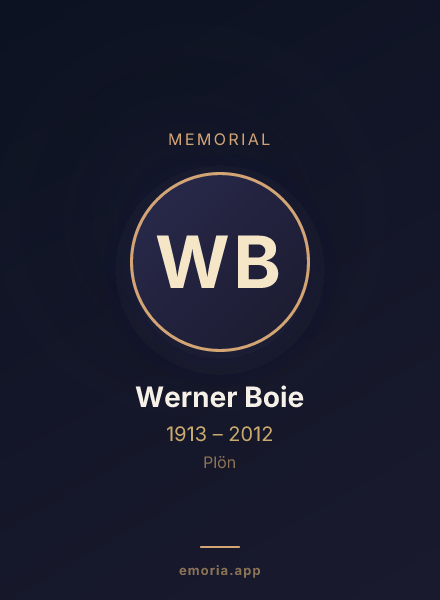 Memorial portrait of Werner Boie