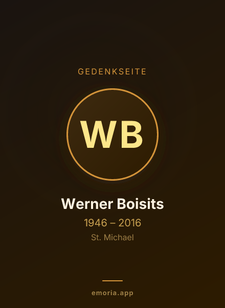 Gedenkportrait von Werner Boisits