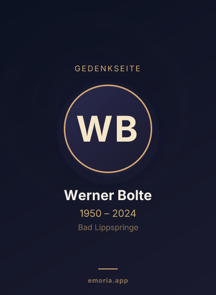 Gedenkportrait von Werner Bolte
