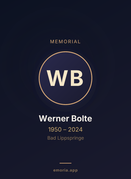 Memorial portrait of Werner Bolte
