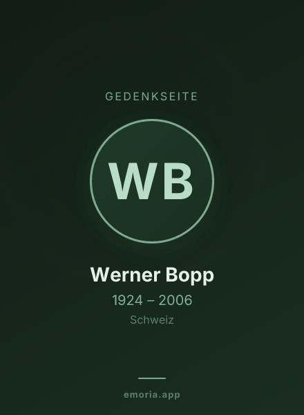 Gedenkportrait von Werner Bopp