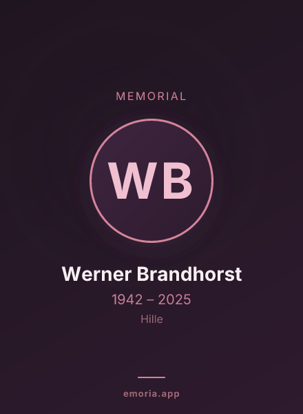 Memorial portrait of Werner Brandhorst