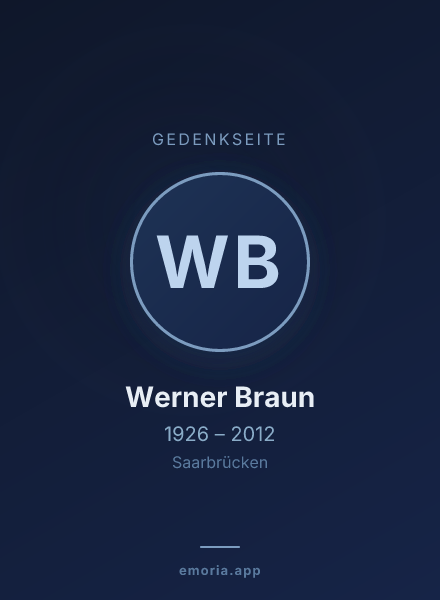 Gedenkportrait von Werner Braun