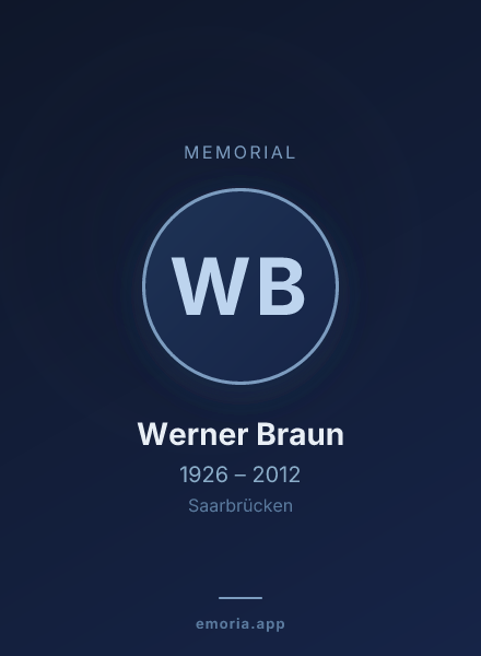 Memorial portrait of Werner Braun